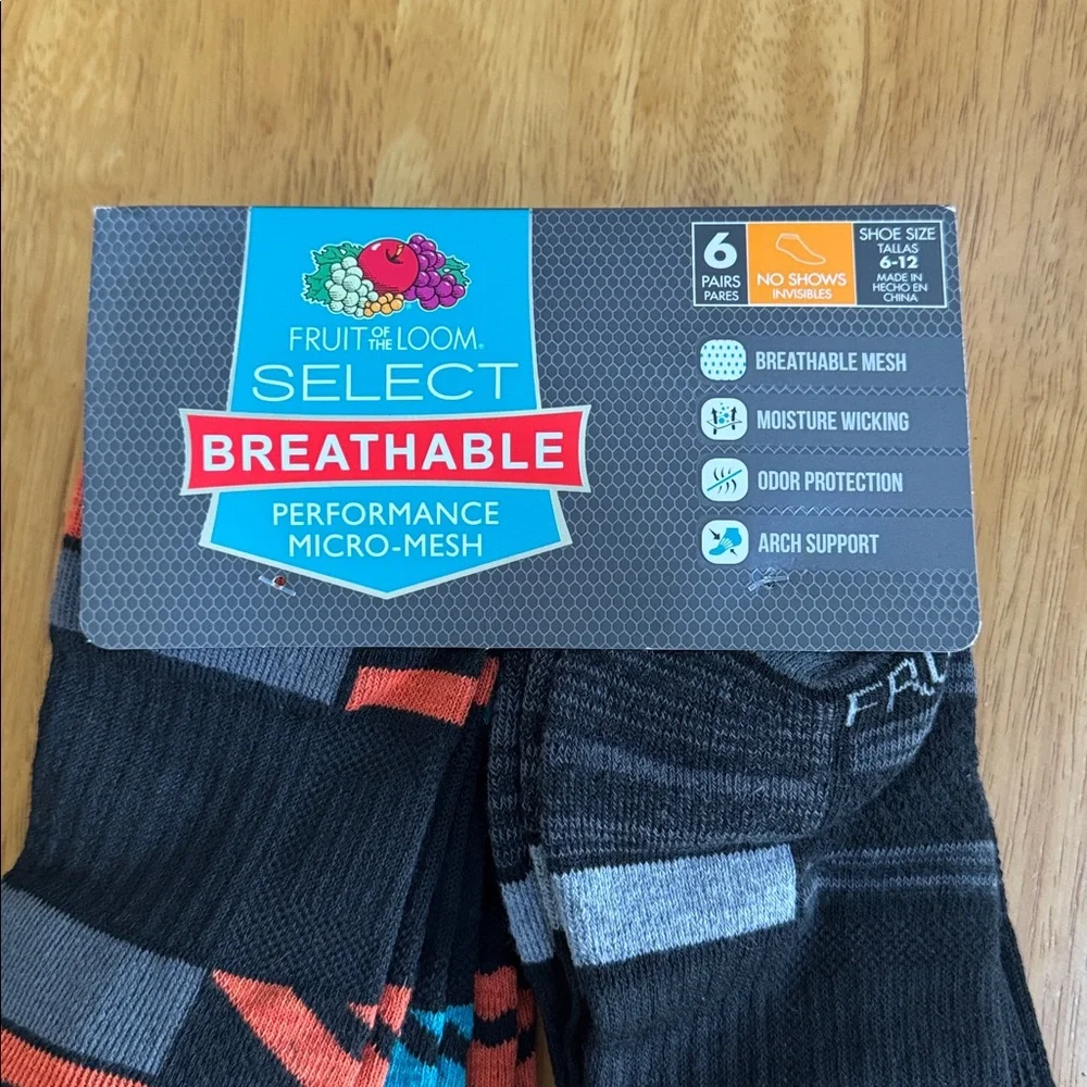 Fruit of the Loom FOL Men’s Mesh Socks Size 6-12 Select No Show Breathable